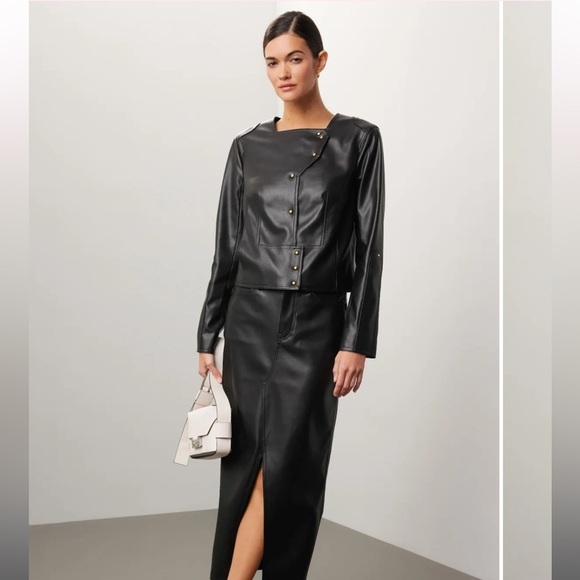 Esteban Cortazar Collarless Leather Jacket size 4 - Picture 1 of 6